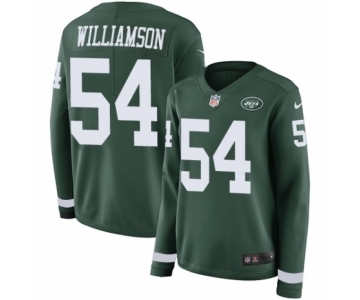 Women's Nike New York Jets #54 Avery Williamson Limited Green Therma Long Sleeve NFL Jersey