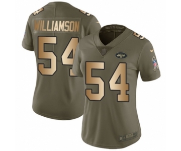 Women's Nike New York Jets #54 Avery Williamson Limited Olive Gold 2017 Salute to Service NFL Jersey