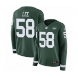 Women's Nike New York Jets #58 Darron Lee Limited Green Therma Long Sleeve NFL Jersey