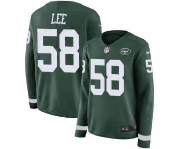 Women's Nike New York Jets #58 Darron Lee Limited Green Therma Long Sleeve NFL Jersey