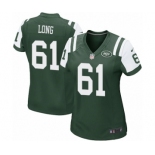 Women's Nike New York Jets #61 Spencer Long Game Green Team Color NFL Jersey