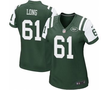 Women's Nike New York Jets #61 Spencer Long Game Green Team Color NFL Jersey