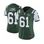 Women's Nike New York Jets #61 Spencer Long Green Team Color Vapor Untouchable Elite Player NFL Jersey