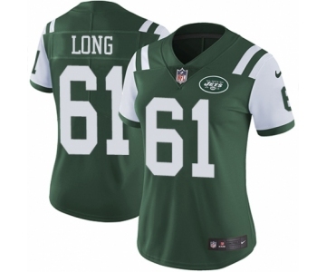 Women's Nike New York Jets #61 Spencer Long Green Team Color Vapor Untouchable Elite Player NFL Jersey