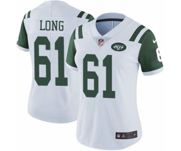 Women's Nike New York Jets #61 Spencer Long White Vapor Untouchable Elite Player NFL Jersey