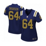 Women's Nike New York Jets #64 Travis Swanson Game Navy Blue Alternate NFL Jersey