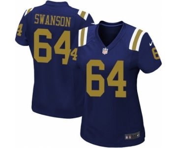 Women's Nike New York Jets #64 Travis Swanson Game Navy Blue Alternate NFL Jersey