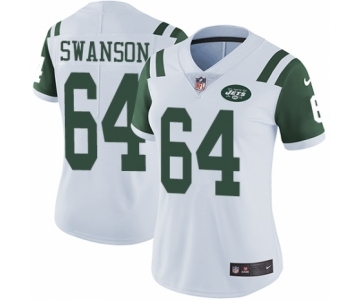 Women's Nike New York Jets #64 Travis Swanson White Vapor Untouchable Elite Player NFL Jersey