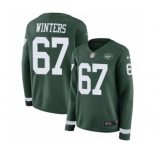 Women's Nike New York Jets #67 Brian Winters Limited Green Therma Long Sleeve NFL Jersey