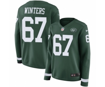 Women's Nike New York Jets #67 Brian Winters Limited Green Therma Long Sleeve NFL Jersey