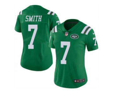 Women's Nike New York Jets #7 Geno Smith Limited Green Rush NFL Jersey