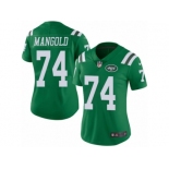 Women's Nike New York Jets #74 Nick Mangold Limited Green Rush NFL Jersey