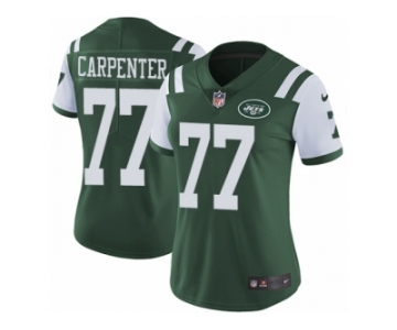 Women's Nike New York Jets #77 James Carpenter Vapor Untouchable Limited Green Team Color NFL Jersey