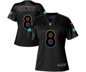 Women's Nike New York Jets #8 Cairo Santos Game Black Fashion NFL Jersey