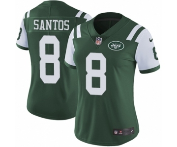 Women's Nike New York Jets #8 Cairo Santos Green Team Color Vapor Untouchable Limited Player NFL Jersey