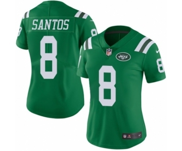 Women's Nike New York Jets #8 Cairo Santos Limited Green Rush Vapor Untouchable NFL Jersey