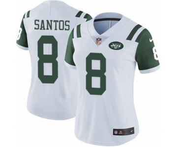 Women's Nike New York Jets #8 Cairo Santos White Vapor Untouchable Limited Player NFL Jersey