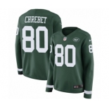 Women's Nike New York Jets #80 Wayne Chrebet Limited Green Therma Long Sleeve NFL Jersey