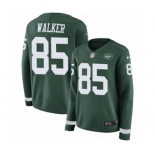 Women's Nike New York Jets #85 Wesley Walker Limited Green Therma Long Sleeve NFL Jersey