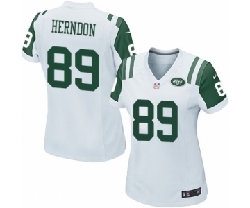 Women's Nike New York Jets #89 Chris Herndon Game White NFL Jersey