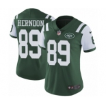 Women's Nike New York Jets #89 Chris Herndon Green Team Color Vapor Untouchable Elite Player NFL Jersey