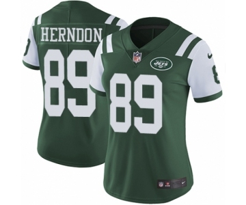 Women's Nike New York Jets #89 Chris Herndon Green Team Color Vapor Untouchable Limited Player NFL Jersey