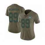 Women's Nike New York Jets #89 Chris Herndon Limited Olive 2017 Salute to Service NFL Jersey