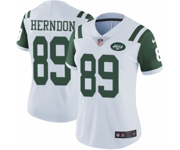 Women's Nike New York Jets #89 Chris Herndon White Vapor Untouchable Elite Player NFL Jersey