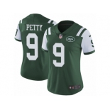 Women's Nike New York Jets #9 Bryce Petty Vapor Untouchable Limited Green Team Color NFL Jersey