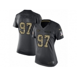 Women's Nike New York Jets #97 Lawrence Thomas Limited Black 2016 Salute to Service NFL Jersey