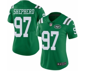 Women's Nike New York Jets #97 Nathan Shepherd Limited Green Rush Vapor Untouchable NFL Jersey