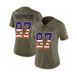 Women's Nike New York Jets #97 Nathan Shepherd Limited Olive USA Flag 2017 Salute to Service NFL Jersey