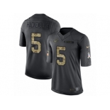 Youth Nike New York Jets #5 Christian Hackenberg Limited Black 2016 Salute to Service NFL Jersey