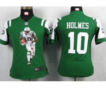 nike women nfl jerseys new york jets #10 holmes green[portrait fashion]