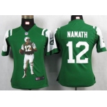 nike women nfl jerseys new york jets #12 namath green[portrait fashion]