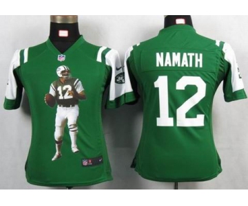 nike women nfl jerseys new york jets #12 namath green[portrait fashion]