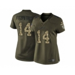 nike women nfl jerseys new york jets #14 fitzpatrick army green[nike Limited Salute To Service]