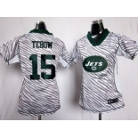 nike women nfl jerseys new york jets #15 tebow [fem fan zebra]