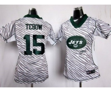 nike women nfl jerseys new york jets #15 tebow [fem fan zebra]