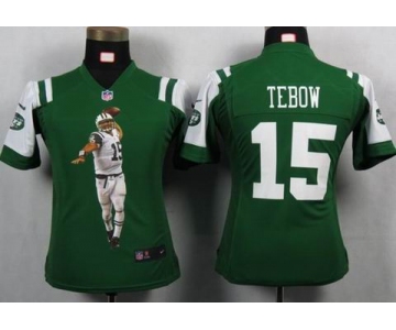 nike women nfl jerseys new york jets #15 tebow green[portrait fashion]