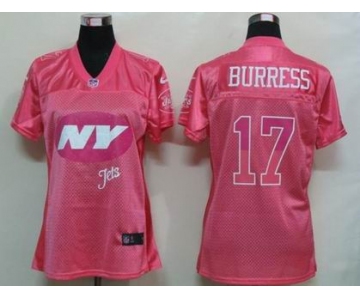 nike women nfl jerseys new york jets #17 burress pink[2012 fem fan]