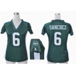 nike women nfl jerseys new york jets #6 sanchez green[draft him ii top]