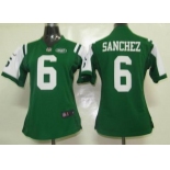 nike women nfl jerseys new york jets #6 sanchez green[nike]