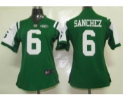 nike women nfl jerseys new york jets #6 sanchez green[nike]