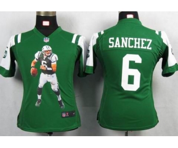 nike women nfl jerseys new york jets #6 sanchez green[portrait fashion]