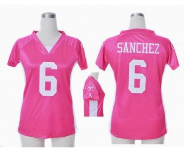 nike women nfl jerseys new york jets #6 sanchez pink[draft him ii top]