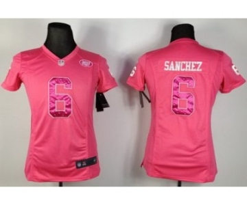 nike women nfl jerseys new york jets #6 sanchez pink[nike]