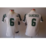 nike women nfl jerseys new york jets #6 sanchez white[nike limited]