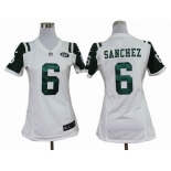 nike women nfl jerseys new york jets #6 sanchez white[nike]