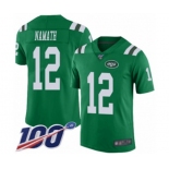 Youth New York Jets #12 Joe Namath Limited Green Rush Vapor Untouchable 100th Season Football Jersey